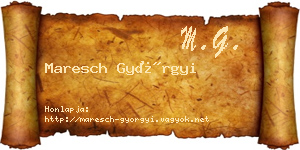 Maresch Györgyi névjegykártya